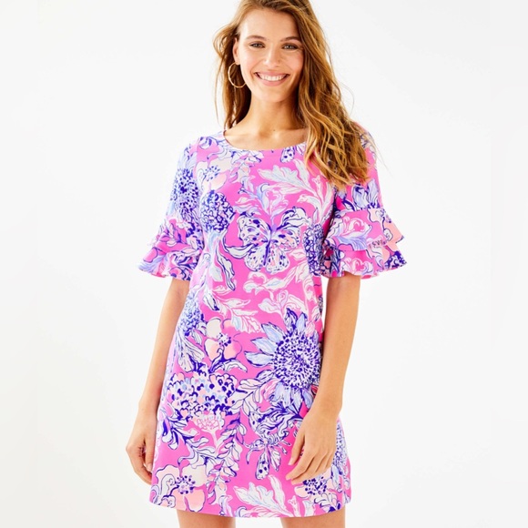 Lilly Pulitzer Lula Dress Pink Tropics Sun Drenched Size Small - Picture 1 of 10